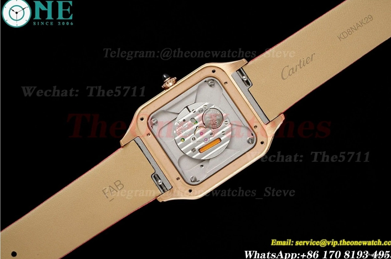 Dumont RG SA AF Quartz Santos Dial Dia Silver Red 0308